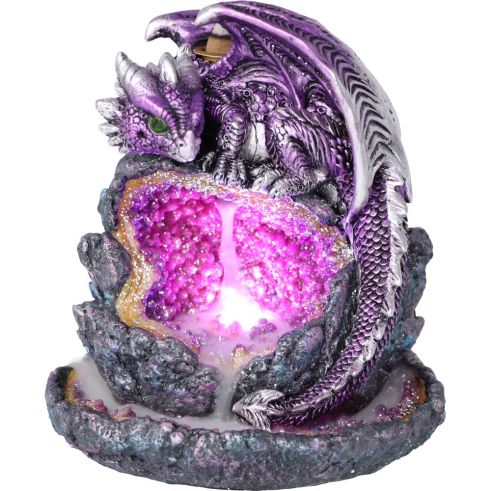 Crystalline Protector Purple Dragon Geode Backflow Incense Burner Incense burner